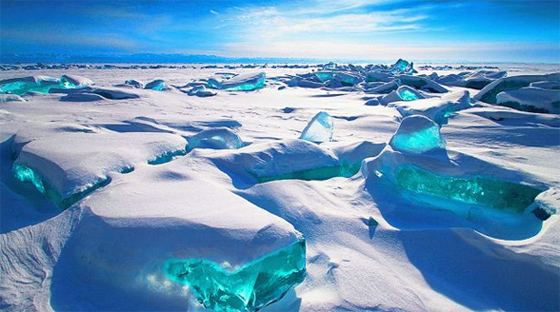 Siberia's Lake Baikal turquoise ice by Alex Trofimov